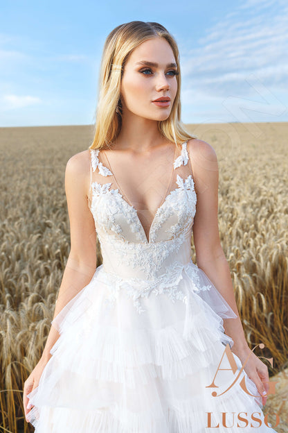 Etta Illusion back A-line Sleeveless Wedding Dress 2