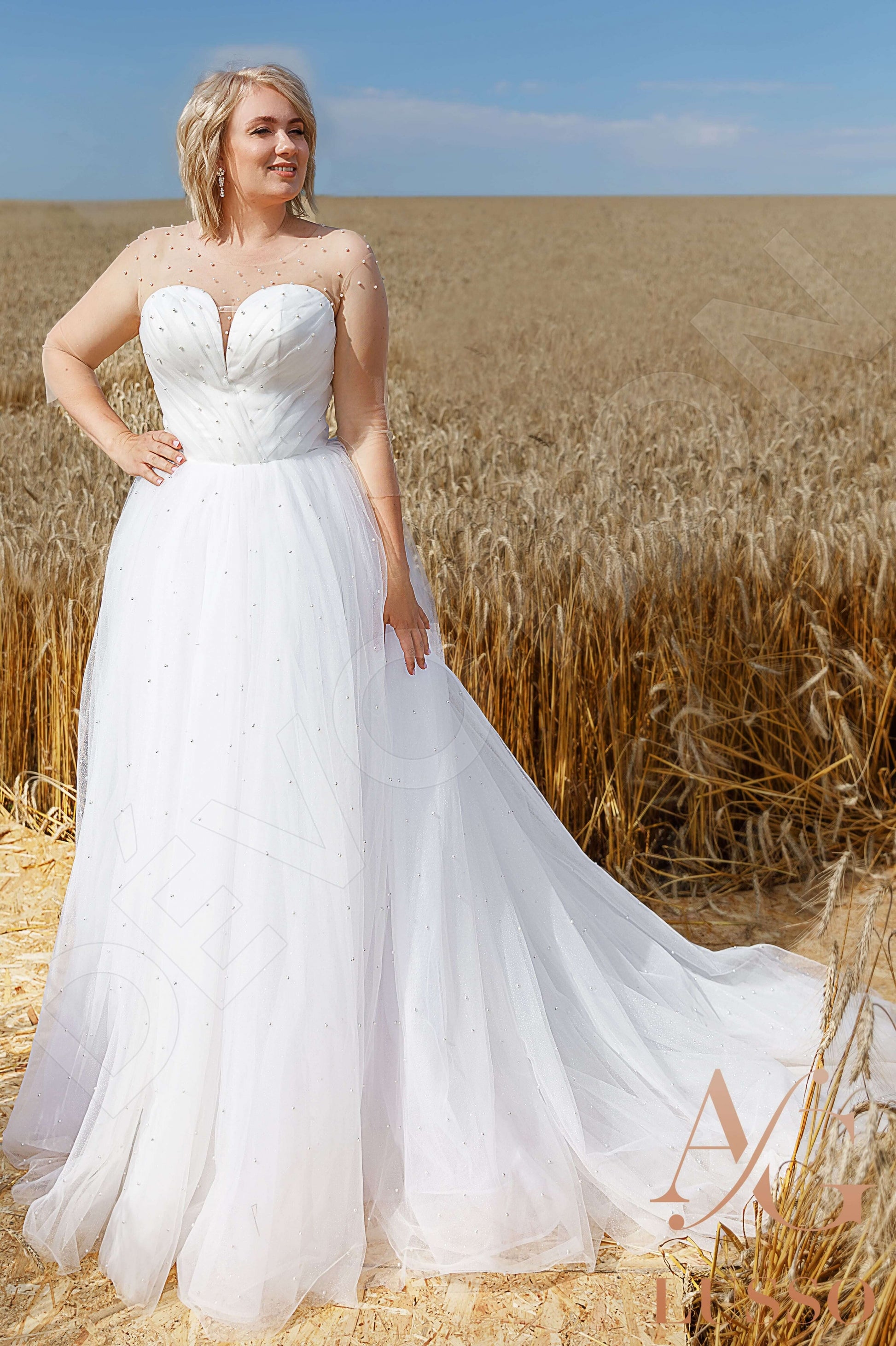 Vida A-line Jewel Ivory Wedding dress