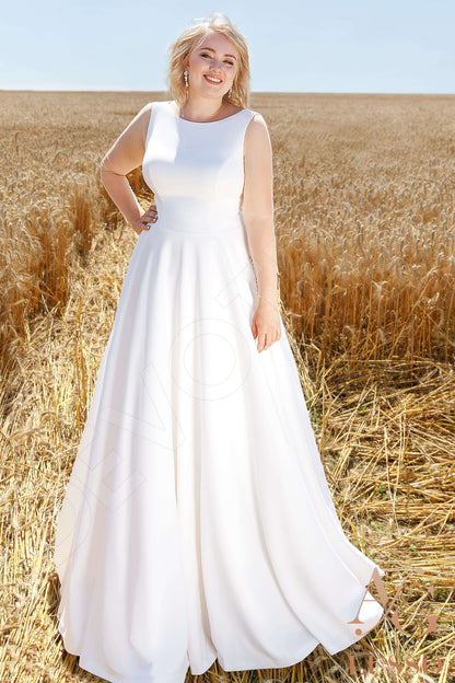 Dayra Open back A-line Long sleeve Wedding Dress Front
