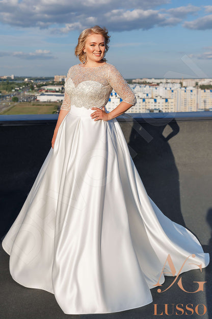 Nanea Full back A-line Sleeveless Wedding Dress Front