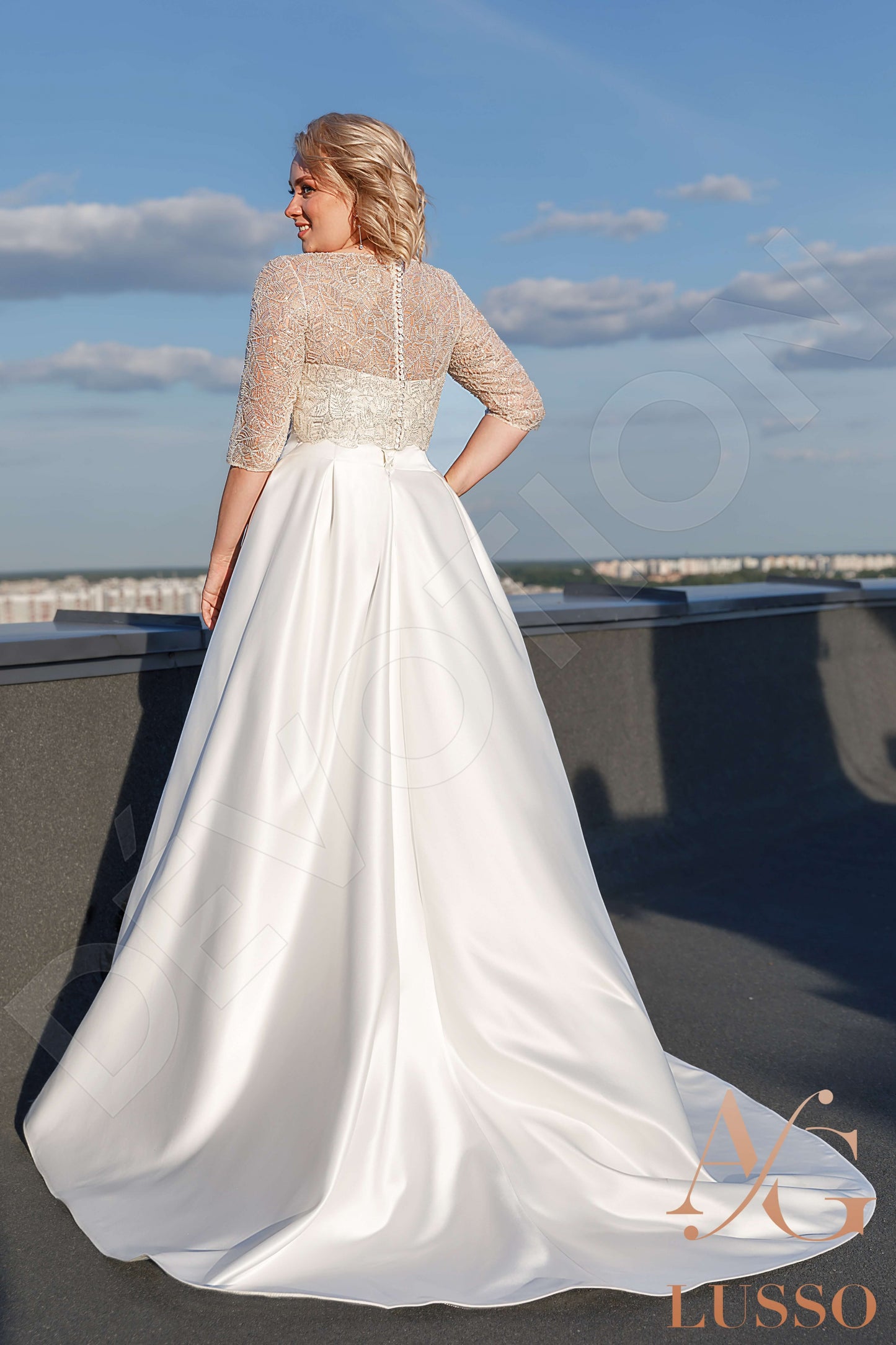 Nanea Full back A-line Sleeveless Wedding Dress Back