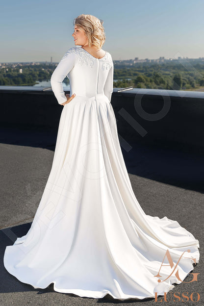 Lucinda Full back A-line Long sleeve Wedding Dress Back
