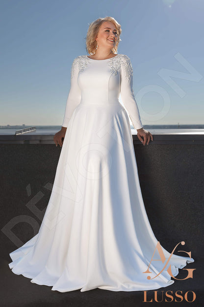 Lucinda Full back A-line Long sleeve Wedding Dress 4