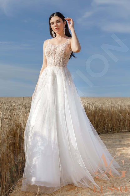 Ariellia Open back A-line Straps Wedding Dress 4