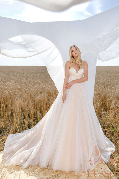 Brenditta Illusion back A-line Sleeveless Wedding Dress 2