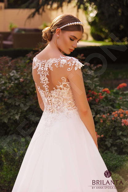 Lotinna Full back A-line Short/ Cap sleeve Wedding Dress 2