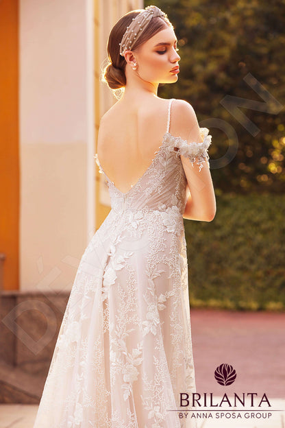 Myrtella Open back A-line Straps Wedding Dress 3