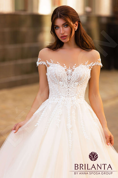 Willer Illusion back A-line Short/ Cap sleeve Wedding Dress 2