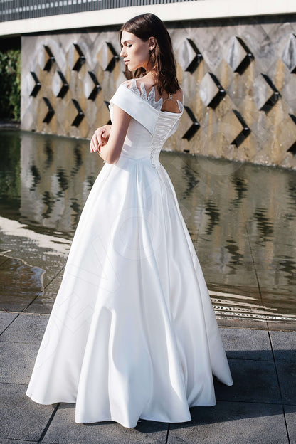 Shira Full back A-line Short/ Cap sleeve Wedding Dress Back