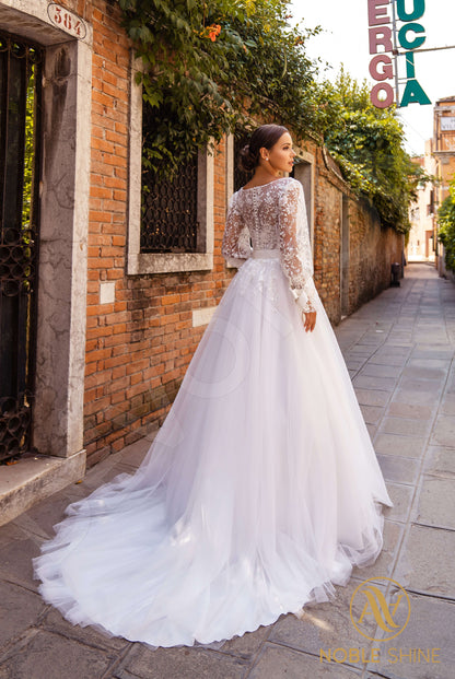 Letizia Full back A-line Long sleeve Wedding Dress Back