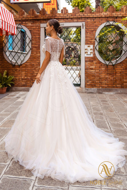 Sarita Lace up back A-line Sleeveless Wedding Dress Back