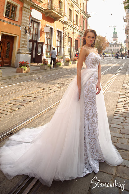 Drina Illusion back A-line Sleeveless Wedding Dress 2