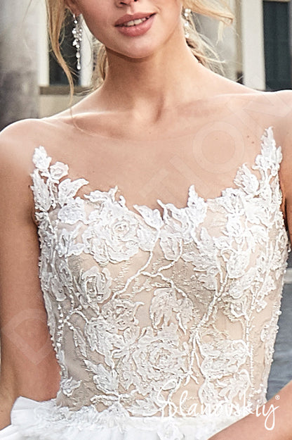 Esteria Open back A-line Sleeveless Wedding Dress 3