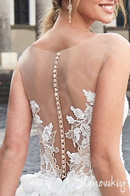 Esteria Open back A-line Sleeveless Wedding Dress 6