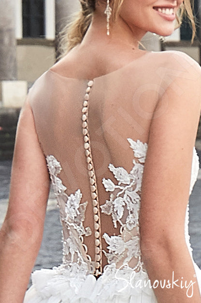 Esteria Open back A-line Sleeveless Wedding Dress 6