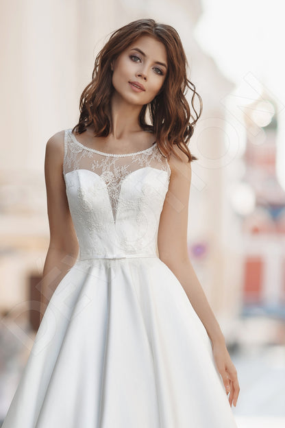 Dora Full back A-line Sleeveless Wedding Dress 2