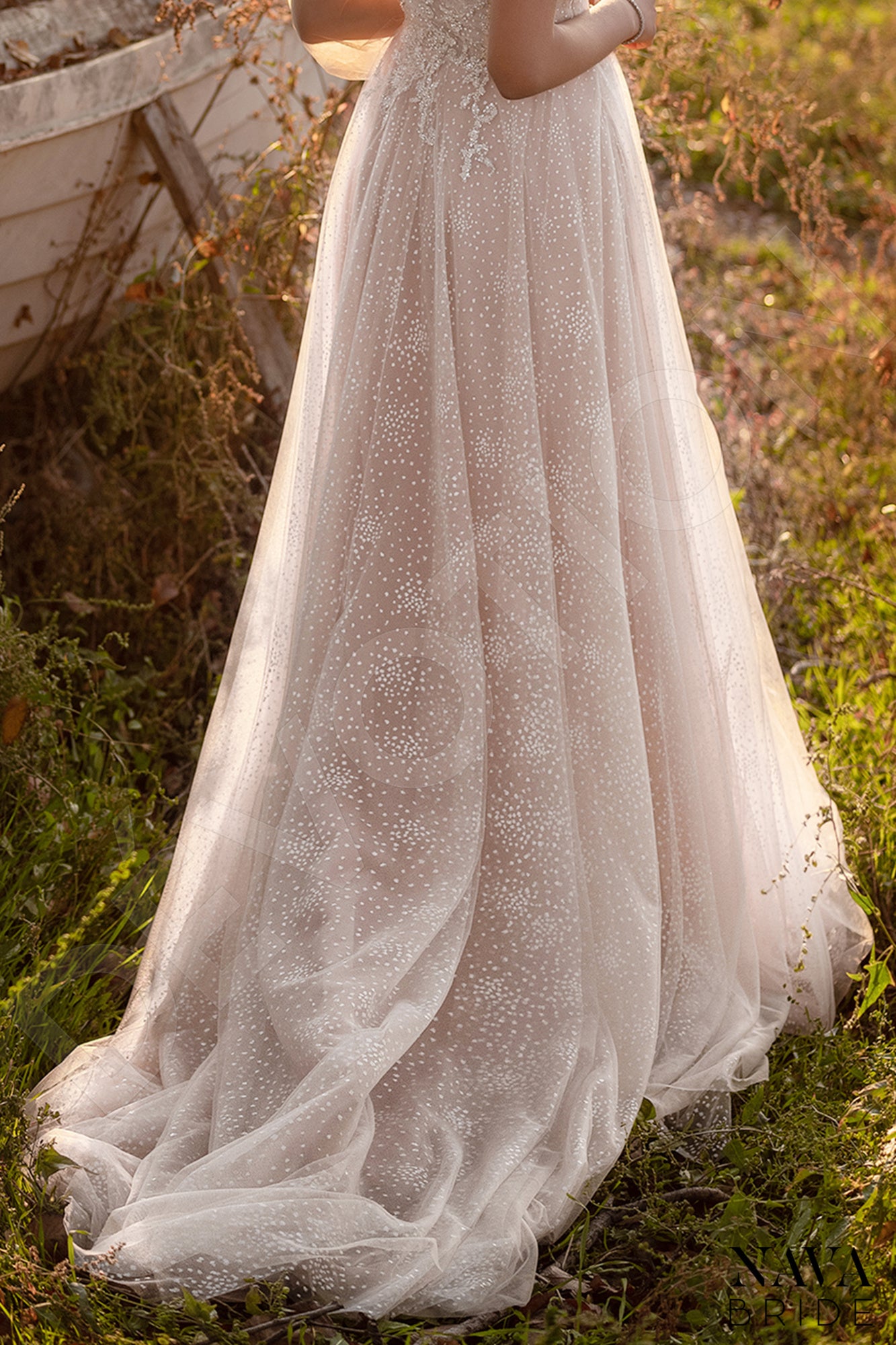 Joel A-line Asymmetric/One shoulder Nude Ivory Wedding dress
