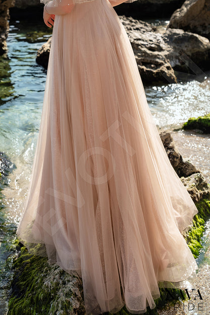 Marsella Open back A-line Half sleeve Wedding Dress 7