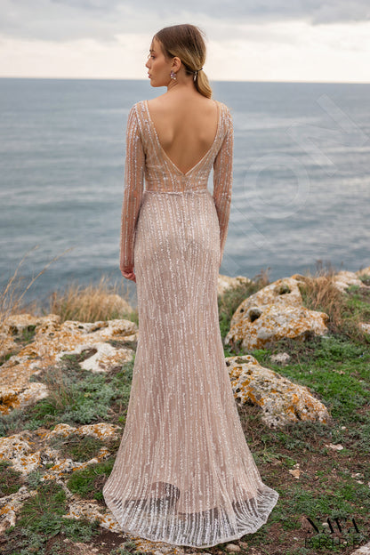 Olvina Open back Trumpet/Mermaid Long sleeve Wedding Dress Back