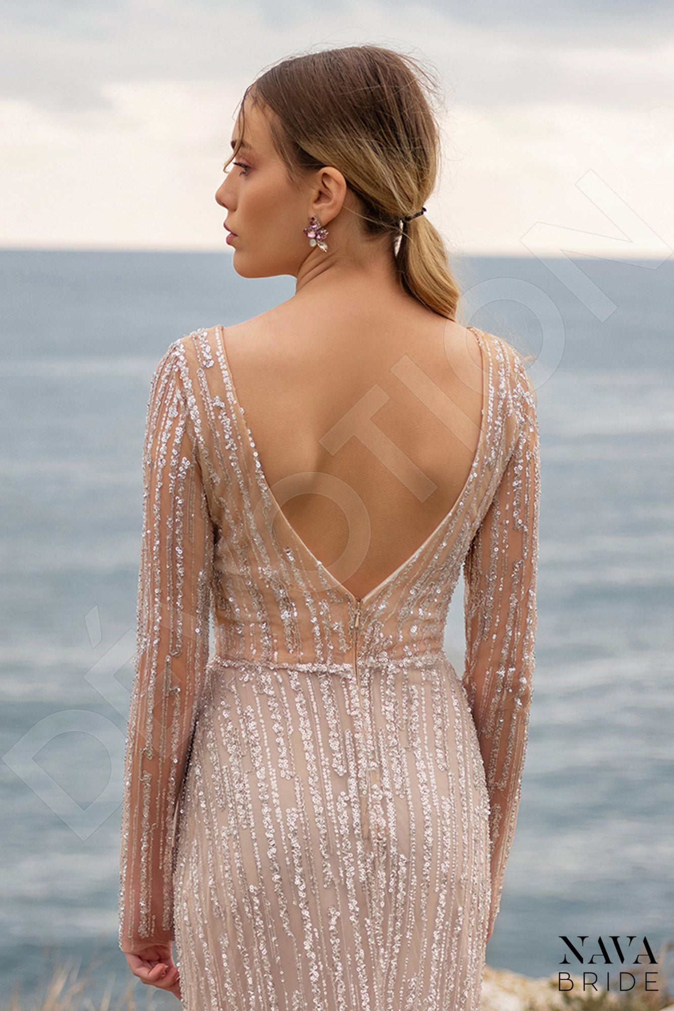 Olvina Open back Trumpet/Mermaid Long sleeve Wedding Dress 4