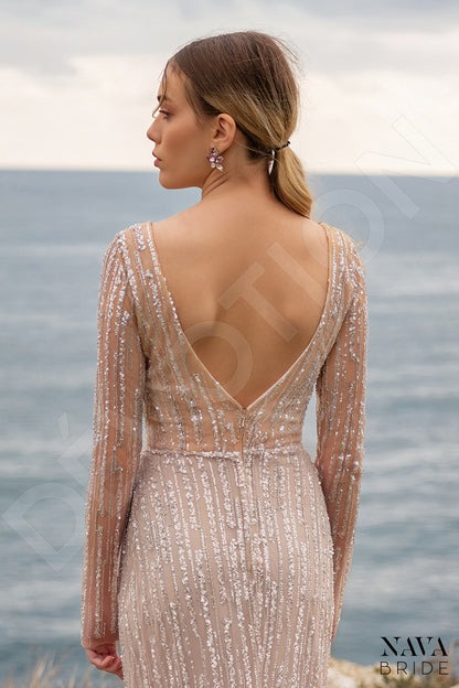 Olvina Open back Trumpet/Mermaid Long sleeve Wedding Dress 4