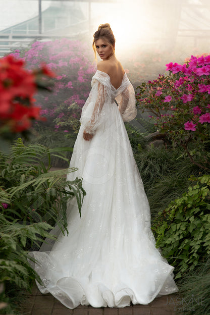 Vika Open back A-line Long sleeve Wedding Dress Back