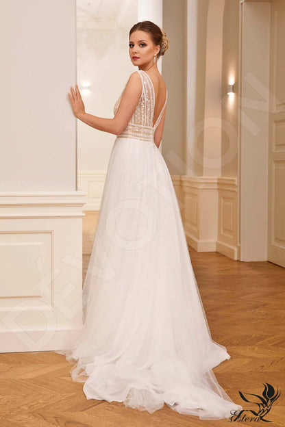 Abir Open back A-line Sleeveless Wedding Dress Back