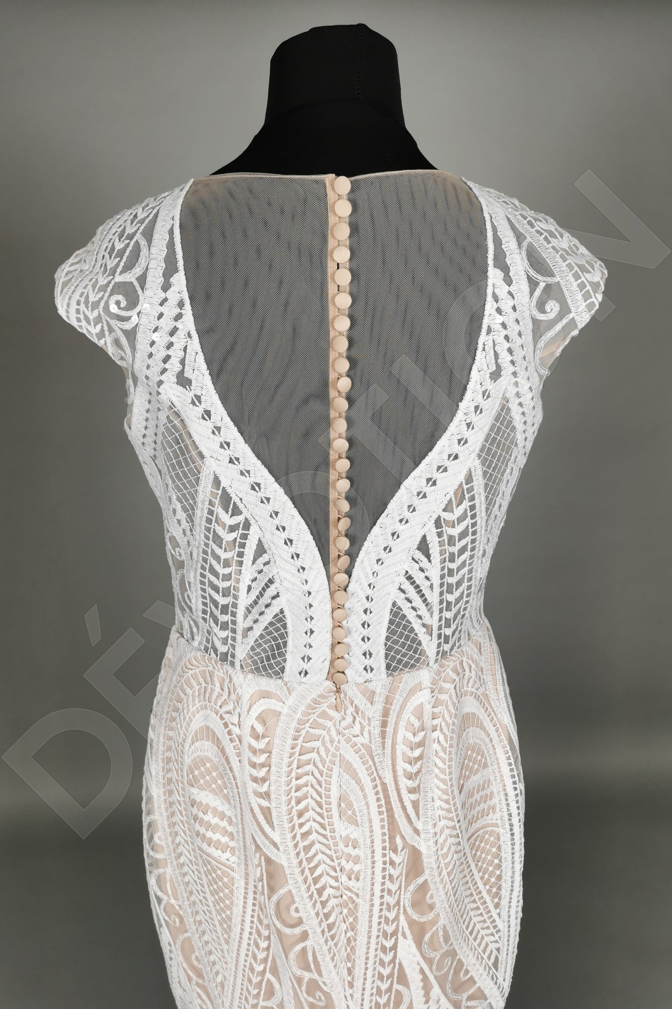 Kiona Trumpet/Mermaid Illusion Milk Nude Wedding dress