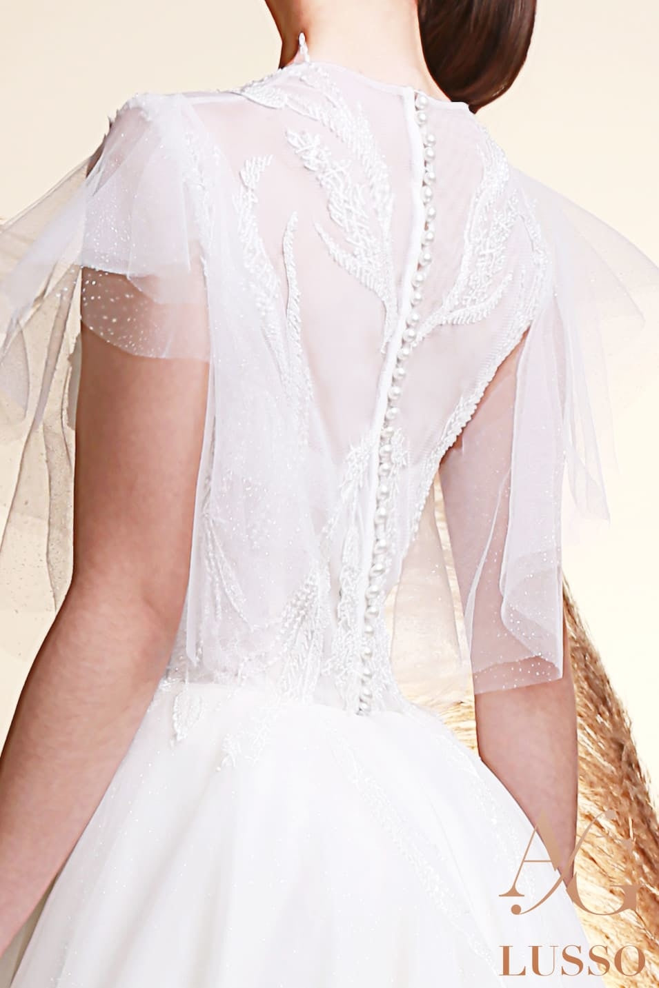 Marlowe A-line V-neck Ivory Wedding dress