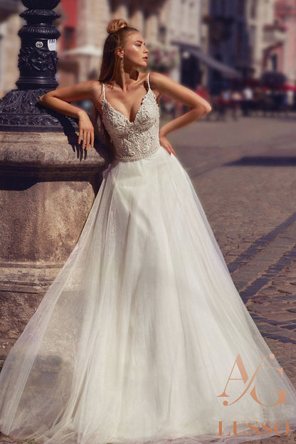Gerra Full back A-line Straps Wedding Dress Front