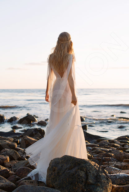 Angelica Open back A-line Sleeveless Wedding Dress Back
