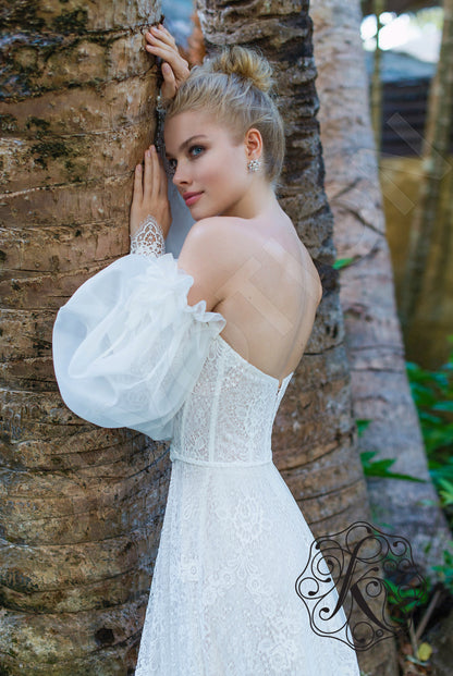 Anna-Liza Open back A-line Strapless Wedding Dress 3