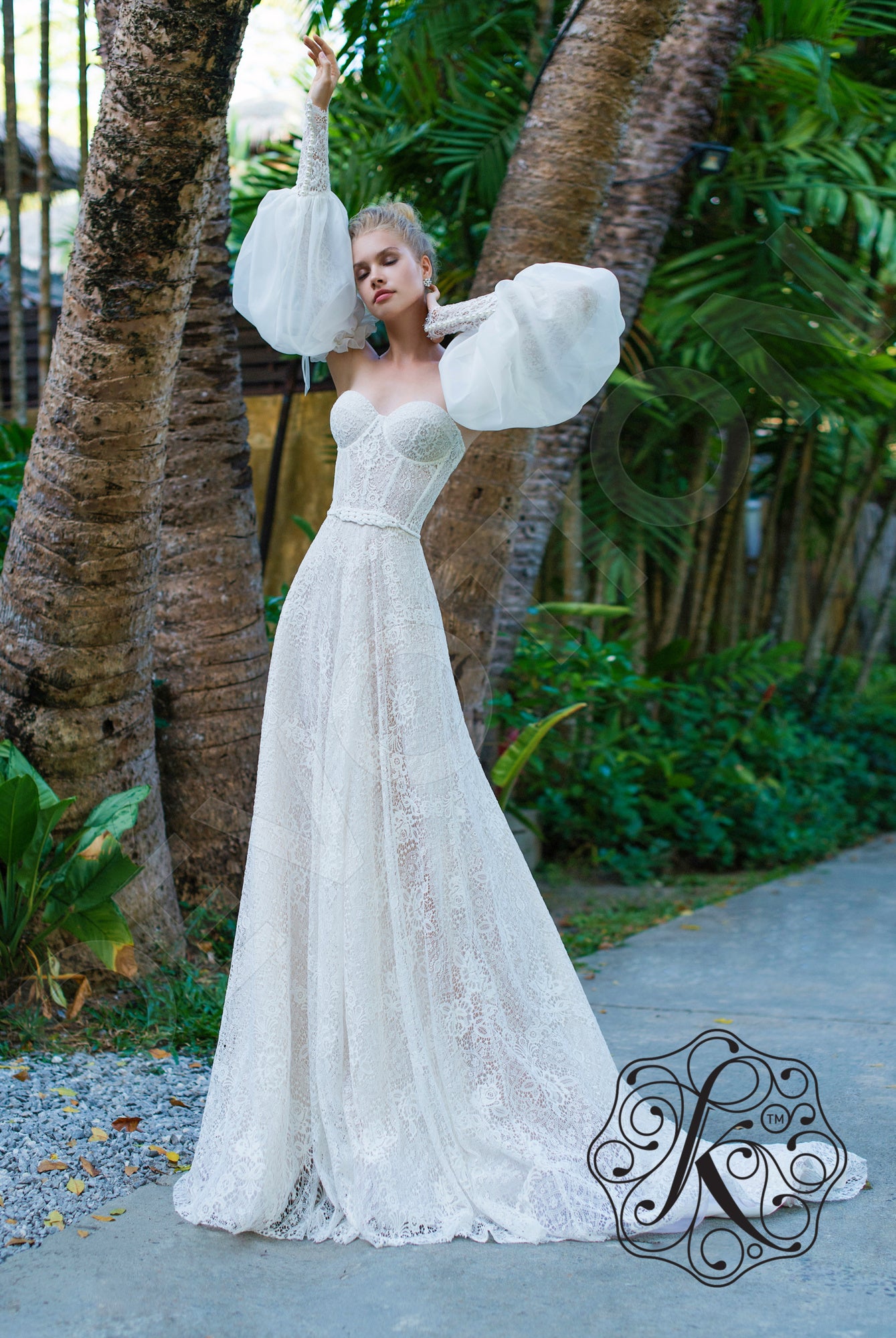 Anna-Liza A-line Sweetheart Milk Vanilla Wedding dress