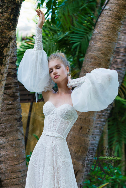 Anna-Liza Open back A-line Strapless Wedding Dress 7