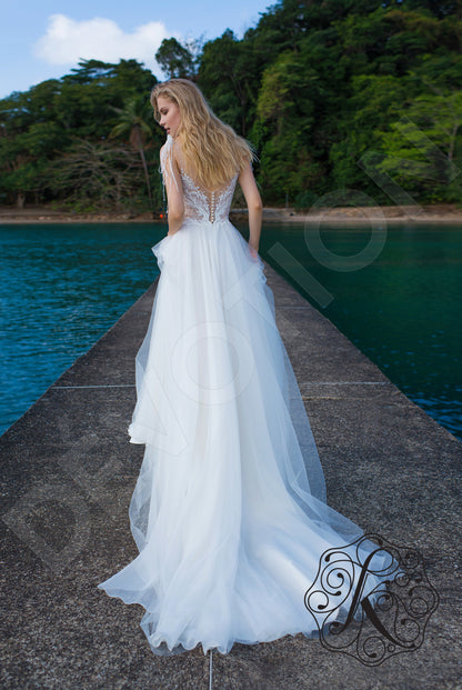 Ivalana Open back A-line Straps Wedding Dress Back