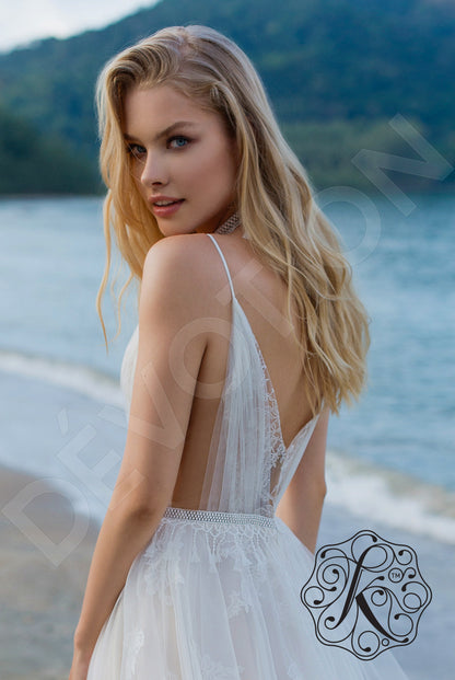 Katalea Open back A-line Straps Wedding Dress 3