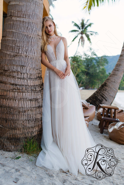 Katalea Open back A-line Straps Wedding Dress 8