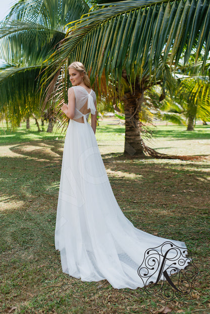 Keiman Open back A-line Sleeveless Wedding Dress Back