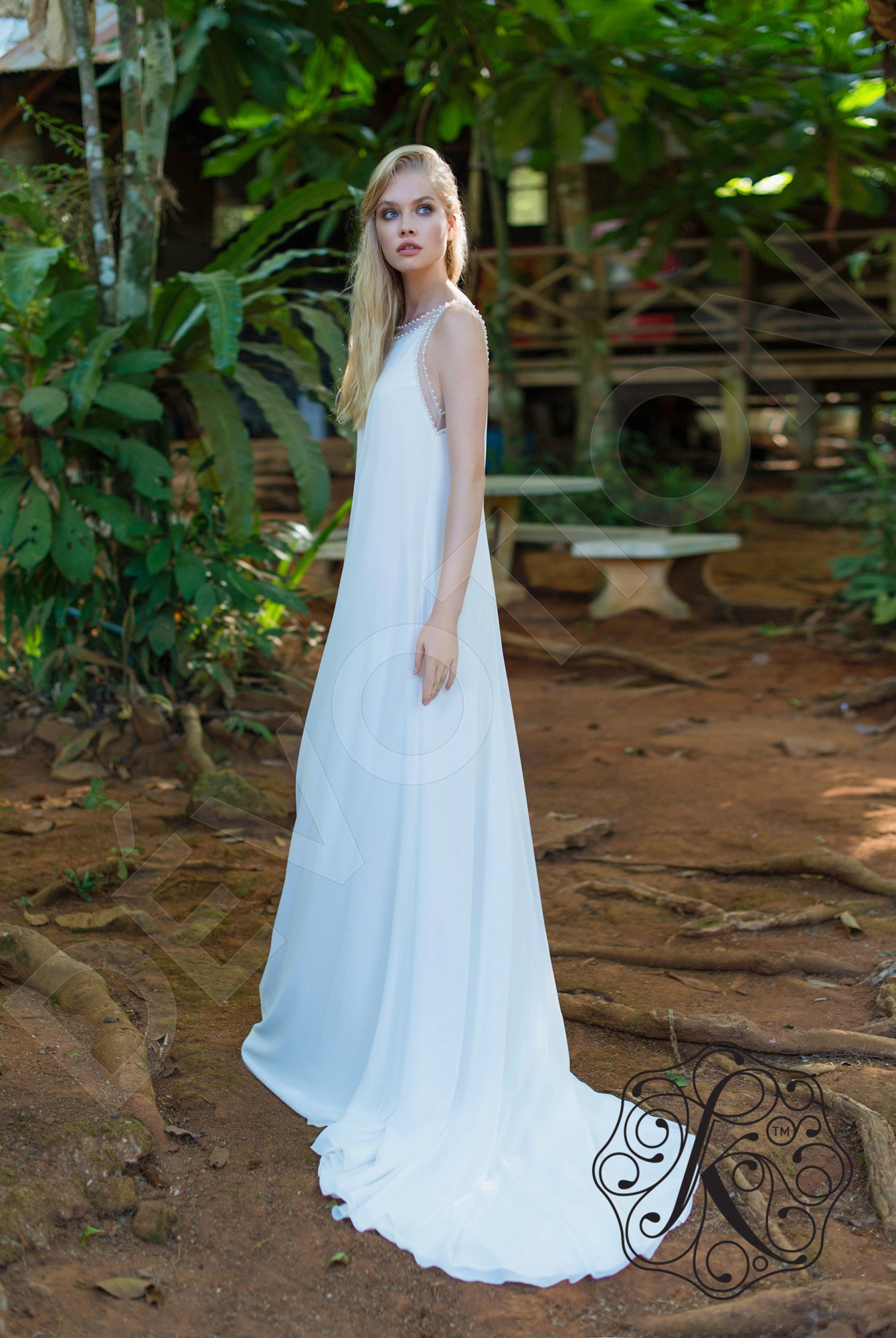 Kveilin Full back A-line Sleeveless Wedding Dress 6