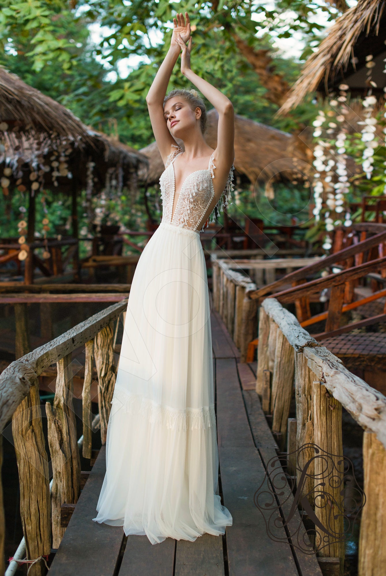 Milora Open back A-line Straps Wedding Dress 6