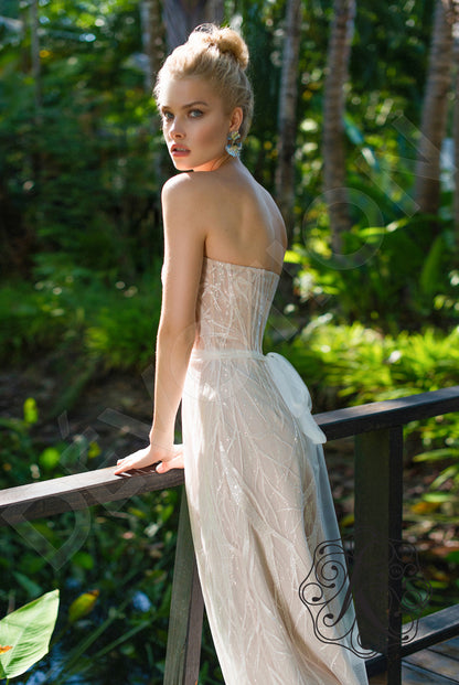 Remely Open back A-line Strapless Wedding Dress Back