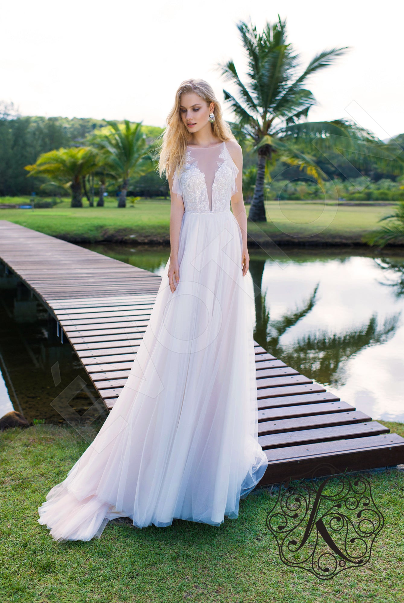 Viyra Open back A-line Straps Wedding Dress 5