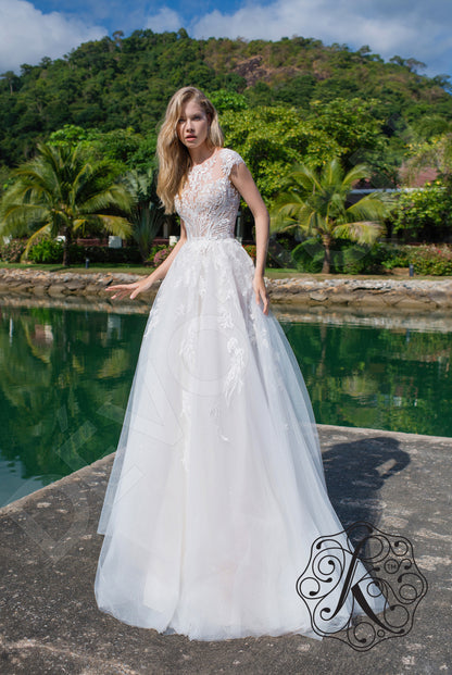 Viorica Illusion back A-line Sleeveless Wedding Dress 5