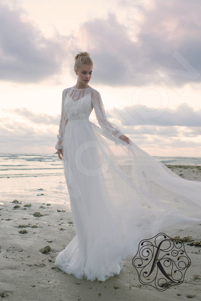 Weiss Full back A-line Long sleeve Wedding Dress 10