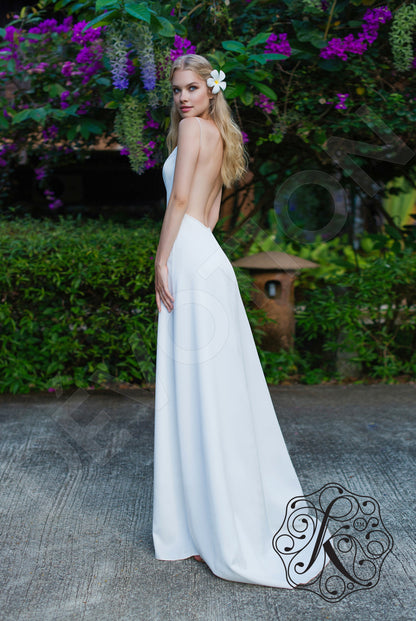 Weiss Full back A-line Long sleeve Wedding Dress 4