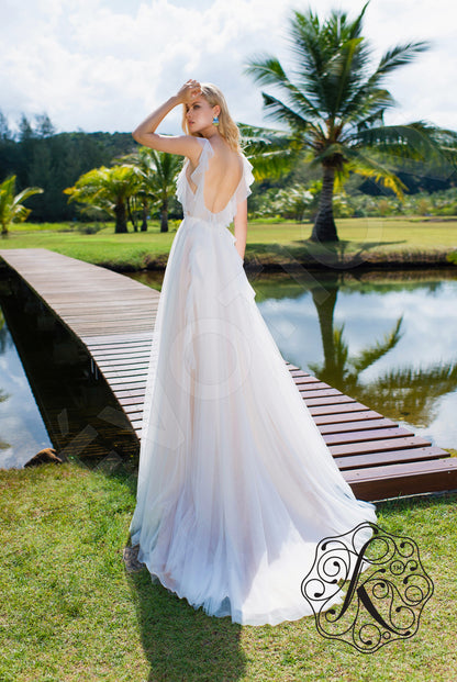 Viyra Open back A-line Straps Wedding Dress Back