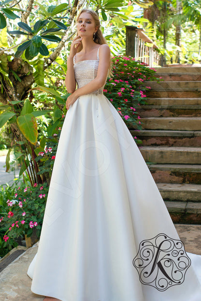 Laluna Open back A-line Straps Wedding Dress Front