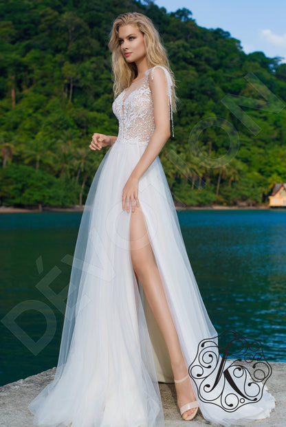 Ivalana Open back A-line Straps Wedding Dress Front