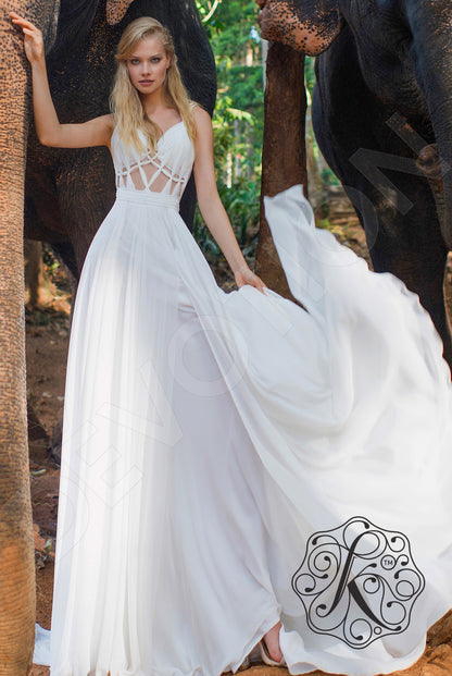 Asfea Open back A-line Straps Wedding Dress Front