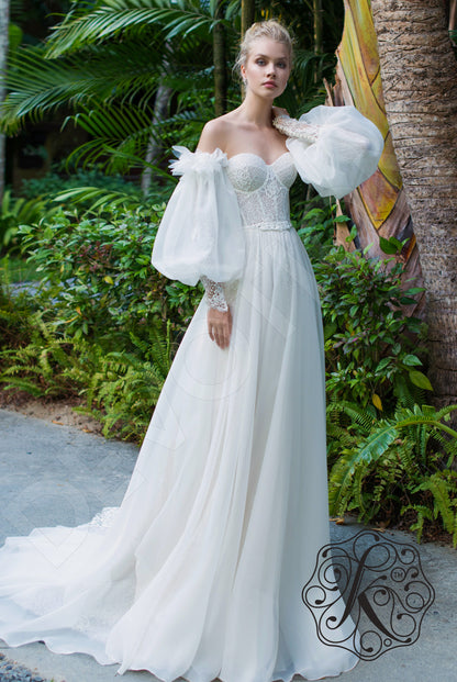 Anna-Liza Open back A-line Strapless Wedding Dress Front
